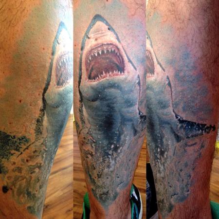 Tattoos - michele@offthemaptattoo.com, Jump White Shark - 89262